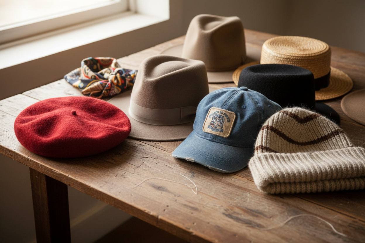 CHAPEAUX, BONNETS ET ECHARPES D'OCCASION
