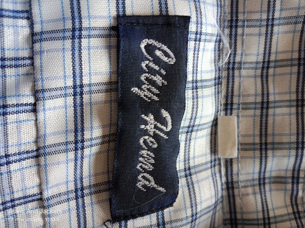👔 Chemisette à Carreaux Bleus — City Hemd — XXL (T43-44)