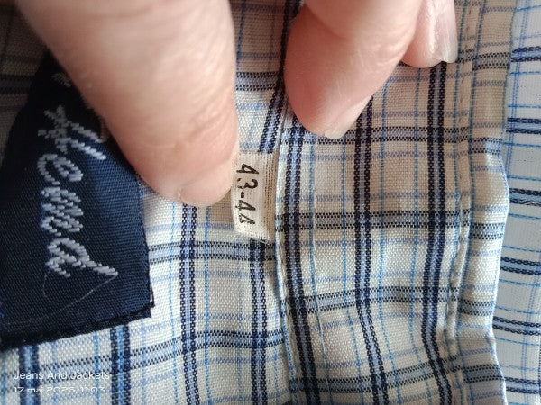 👔 Chemisette à Carreaux Bleus — City Hemd — XXL (T43-44)