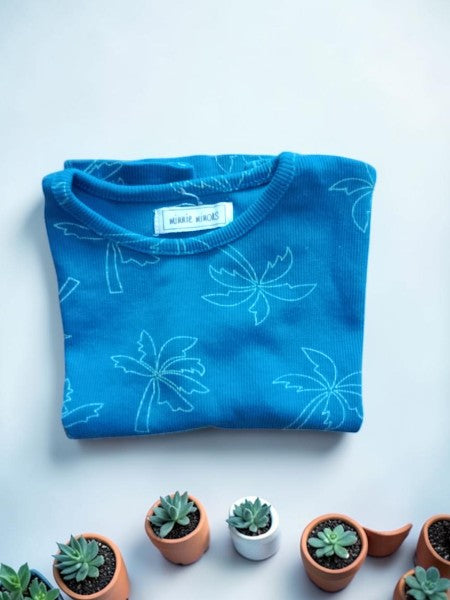 🌴 Ensemble Été Minnie Minors – Vert & Palmiers (18-24 mois)