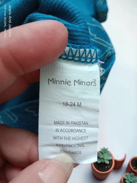 🌴 Ensemble Été Minnie Minors – Vert & Palmiers (18-24 mois)