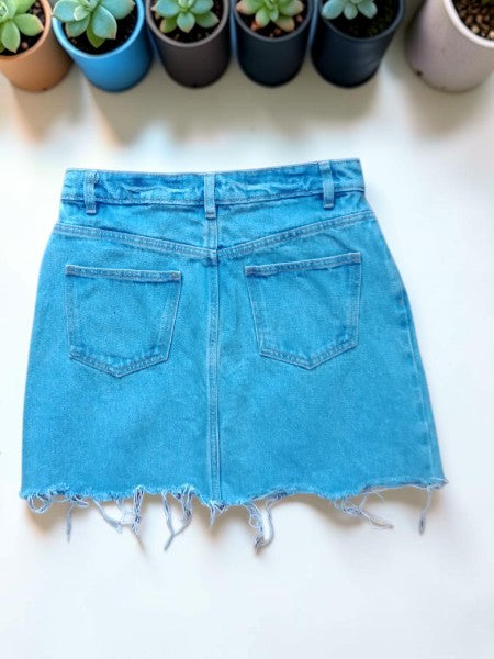 💙 Mini-Jupe en Jean Effilochée — Jennyfer — Taille 36 (US 26)