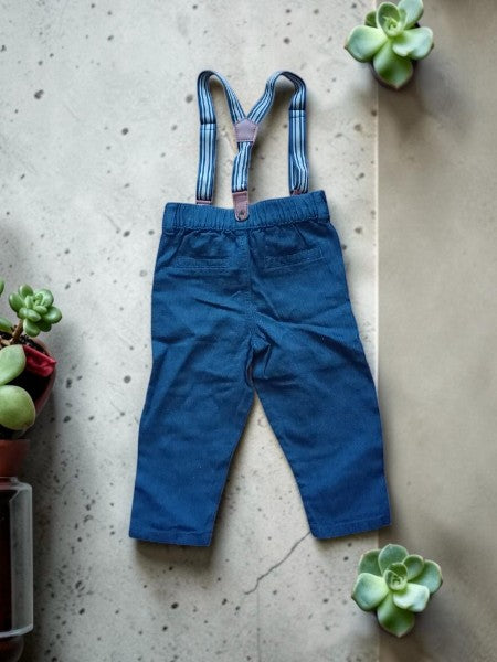 Pantalon à bretelles rétro chic bleu canard – Primark Cares (9-12 mois)