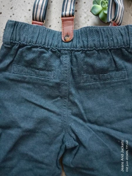 Pantalon à bretelles rétro chic bleu canard – Primark Cares (9-12 mois)