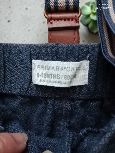 Pantalon à bretelles rétro chic bleu canard – Primark Cares (9-12 mois)