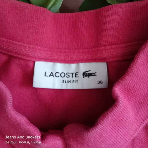 Polo Lacoste Rose Fuchsia Femme – Taille 36 (S) – État Impeccable