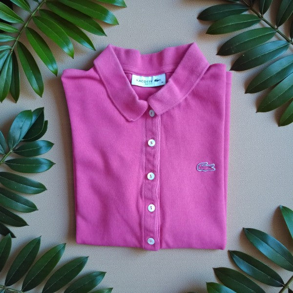 Polo Lacoste Rose Fuchsia Femme – Taille 36 (S) – État Impeccable