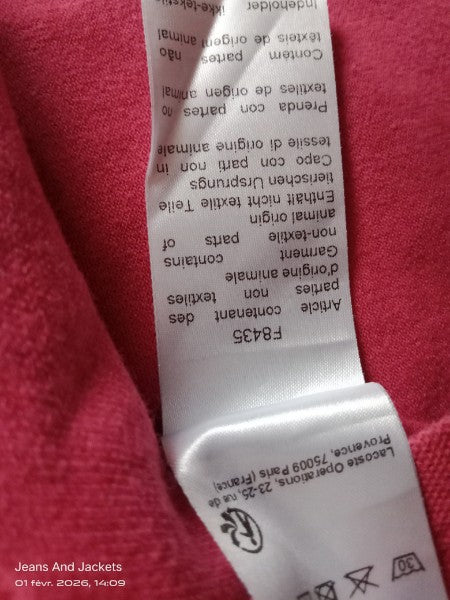 Polo Lacoste Rose Fuchsia Femme – Taille 36 (S) – État Impeccable