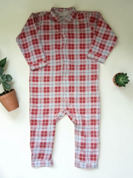 Pyjama Bébé H&M - Rouge à Carreaux Tartan - 100% Coton - 2/3 Ans (98cm)