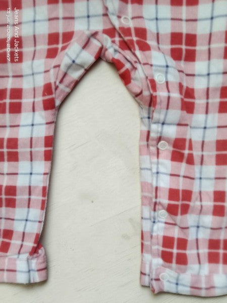 Pyjama Bébé H&M - Rouge à Carreaux Tartan - 100% Coton - 2/3 Ans (98cm)