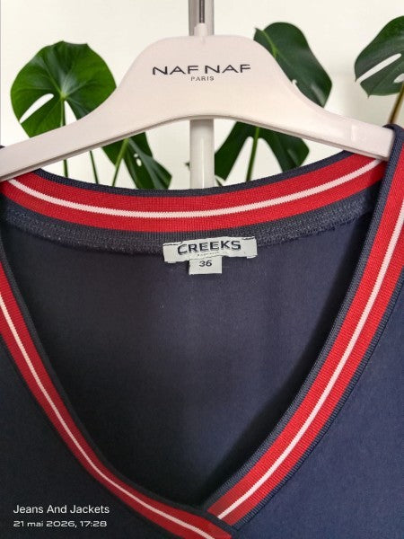 Robe Courte Style Marin Chic – Creeks – Bleu Marine, Rouge & Blanc