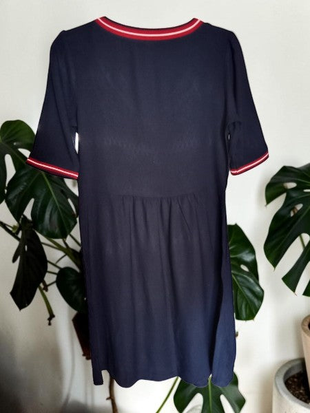 Robe Courte Style Marin Chic – Creeks – Bleu Marine, Rouge & Blanc