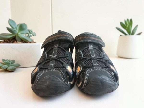 Sandales randonnée garçon TAMS pointure 30 — noir/oran