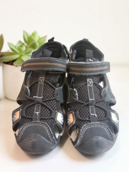 Sandales randonnée garçon TAMS pointure 30 — noir/oran