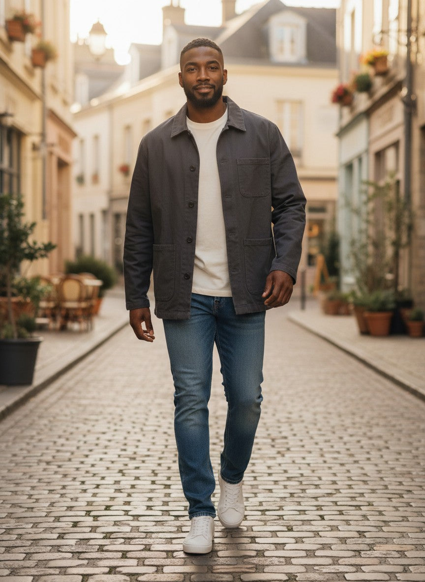 Surchemise / Chemise Épaisse UNIQLO Bleu Marine – Style Casual Chic