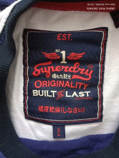 T. shirt Superdry -Marine et blanc (taille XL)