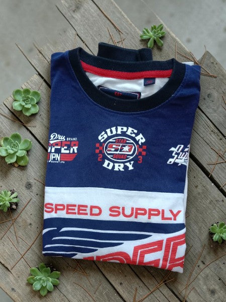 T. shirt Superdry -Marine et blanc (taille XL)