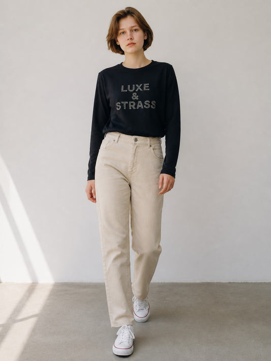 Sweat Noir Manches Longues 100% Coton - Sixmix - Taille 156 cm (34) - Excellent État