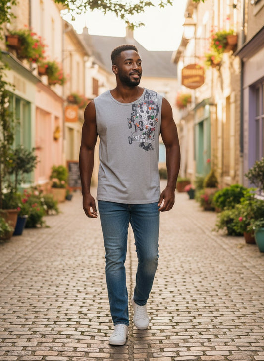 Débardeur Homme "Paille Canne" (Île de la Réunion) – Taille 2XL