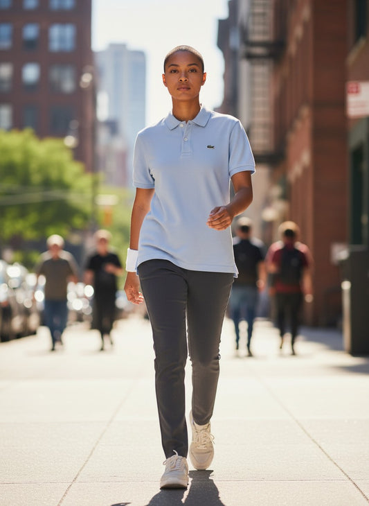 🐊 Polo Vintage "Chemise Lacoste" – Bleu Ciel