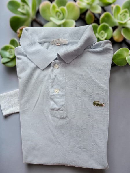 🐊 Polo Vintage "Chemise Lacoste" – Bleu Ciel