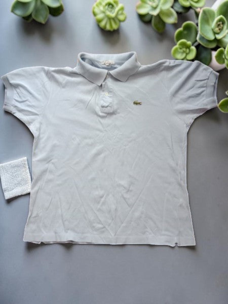 🐊 Polo Vintage "Chemise Lacoste" – Bleu Ciel