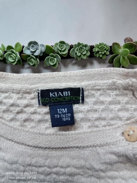 Pull maille torsadée "Eco Conception"- Kiabi - 12 mois (73- 76 CM)